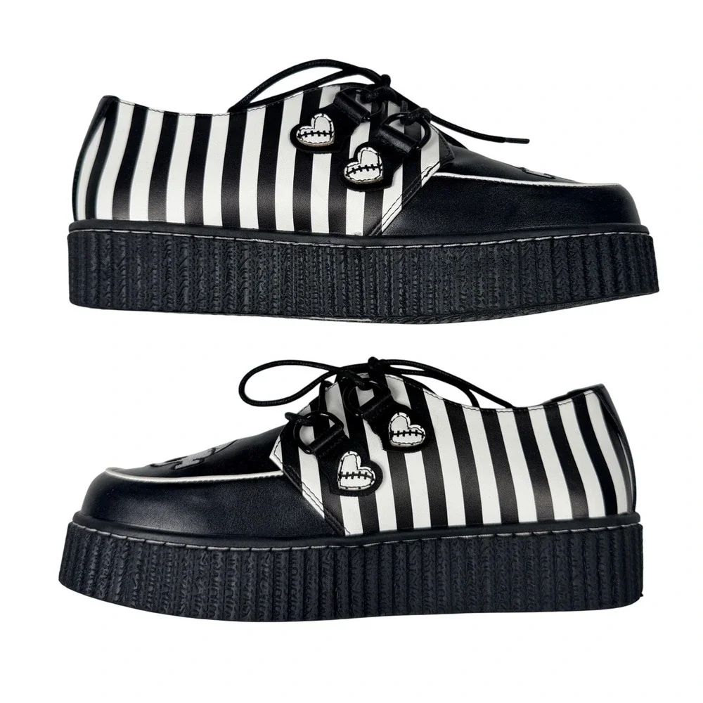 Monster High x YRU‎ Frankie Stein Creepers Women Size 10 Black White New Goth